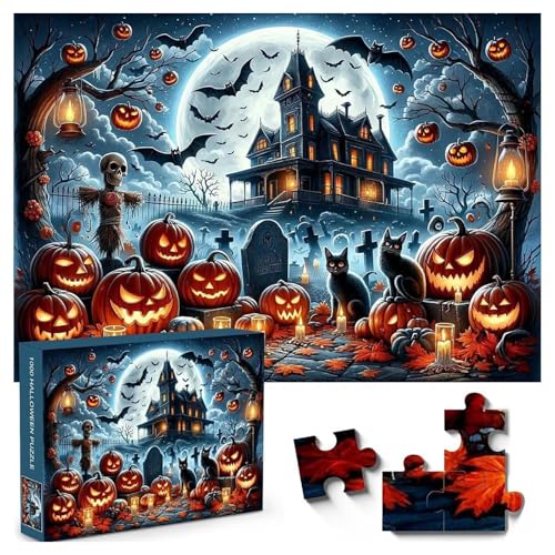 Halloween Nightmare Puzzle für Erwachsene 1000 Teile, Halloween-Puzzlebild, Familiendekorationen, Skeletonight, Partyzubehör, Einzigartige Weihnachtsgeburtstagsgeschenke für Kinder Und Jugendliche (1) Halloween Nightmare Puzzle für Erwachsene 1000 Teile, Halloween-Puzzlebild, Familiendekorationen, Skeletonight, Partyzubehör, Einzigartige Weihnachtsgeburtstagsgeschenke für Kinder Und Jugendliche (1) von Generisch