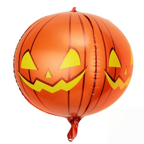 Halloween Party Deko Luftballons,Halloween-Deko Outdoor/Indoor,4D Kürbis Und Augapfel Folienballon,Für Geburtstags Dekos, Horror Party Supplies，55CM（Orange） von Generisch