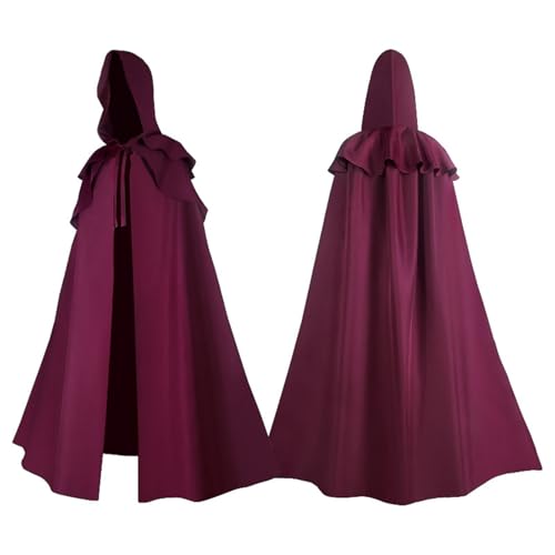 Halloween Party Umhang Gothic Langer Poncho Schwarzer, Vampirumhang Mit Kapuze Erwachsene, Umhang Kostüm Cape Satin Herren Damen, Mantel Für Halloween Weihnachten Karneval Kostüm Weiß Grün Lila Rot Halloween Party Umhang Gothic Langer Poncho Schwarzer, Vampirumhang Mit Kapuze Erwachsene, Umhang Kostüm Cape Satin Herren Damen, Mantel Für Halloween Weihnachten Karneval Kostüm Weiß Grün Lila Rot von Generisch