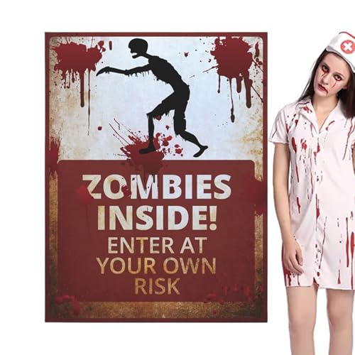 Halloween -Party -Zeichen - Glühen im dunklen Zombie -Warnaufkleber | Haunted House Wall Dekorationen, gruselige Themenrequisiten, Innenscheibenfensterdekoration, Vorräte für Event Halloween -Party -Zeichen - Glühen im dunklen Zombie -Warnaufkleber | Haunted House Wall Dekorationen, gruselige Themenrequisiten, Innenscheibenfensterdekoration, Vorräte für Event von Generisch