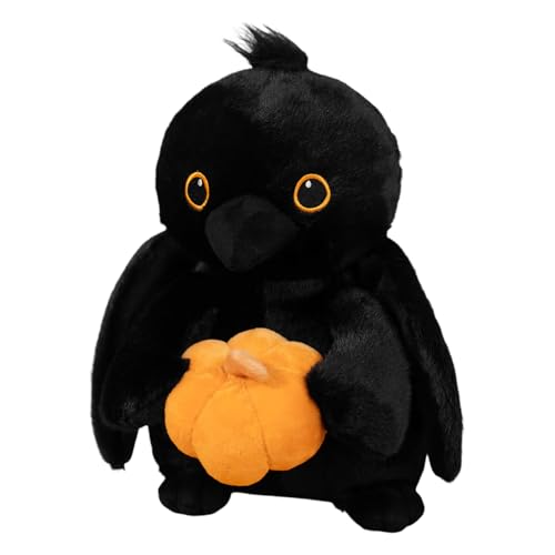 Halloween Plüschspielzeug - Raven Plüschkissen Puppe | Weiche, huggierbare Sammelspielzeug und Wohnkultur für Stuhlschlafzimmer, Wohnzimmer, Autoschreibtisch und gruselige saisonale Dekoration 11,81 Z von Generisch