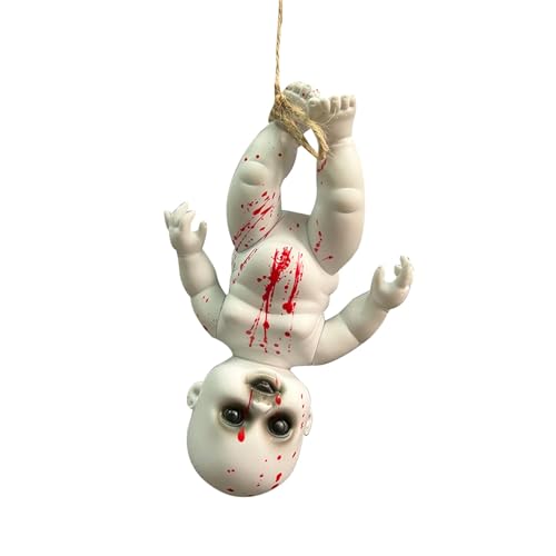 Halloween Puppe Baby Zombie-Babypuppe Halloween Dekoration Bar Yard Requisiten Dekorationen Hängende Geisterpuppe Halloween Deko Outdoor Halloween Deko Garten Spukhaus Spukdekoration (A (L)) von Generisch