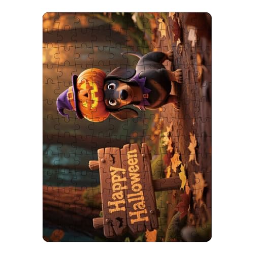 Halloween Puzzle,130 Teile Puzzle Mit Kürbis Und Tieren Motiv | Spaßiges Spiel Für Familienzeit Mit Groß Und Klein von Generisch