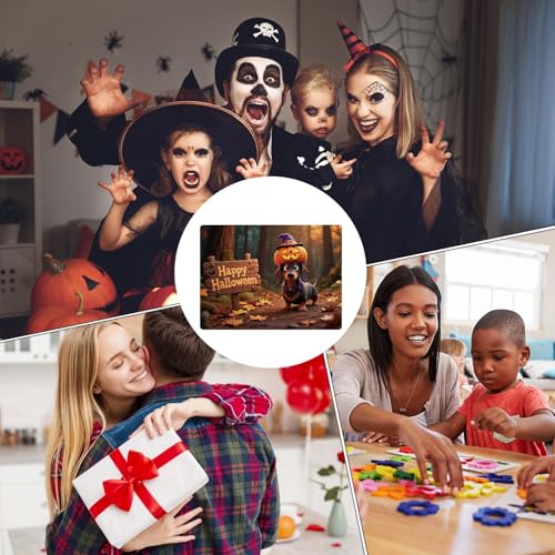 Halloween Puzzle,130 Teile Puzzlespiel Für Kinder Mit Kürbis Und Tiermotiven | Lernspielzeug Anspruchsvoller Spielspaß Als Halloween Dekoration Für Den Familienabend von Generisch