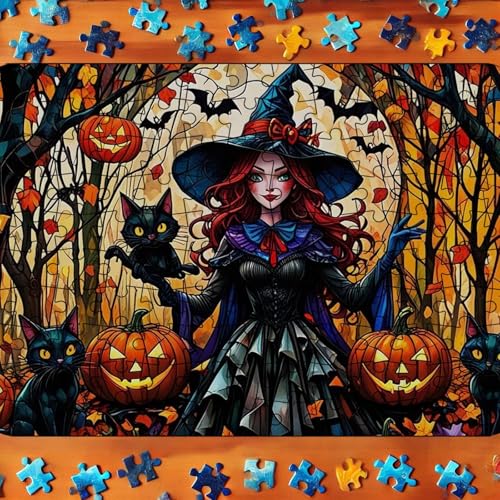 Halloween Puzzle für Erwachsene 130 Stück Paar Schädel Puzzle Spiel Spaß Kürbis Puzzles Bunte Mondschein Alptraum Puzzle für anspruchsvolle perfekt für Spiel Nächte Geschenke von Generisch