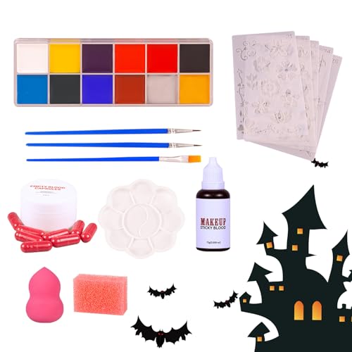 Halloween Schmink Set, Halloween Kinderschminke Set, Abwaschbare Kostüm Schminke Partyzubehör Für Fest Geburtstag Feiertag Kinder Vampir Kostüm Halloween Schmink Set, Halloween Kinderschminke Set, Abwaschbare Kostüm Schminke Partyzubehör Für Fest Geburtstag Feiertag Kinder Vampir Kostüm von Generisch
