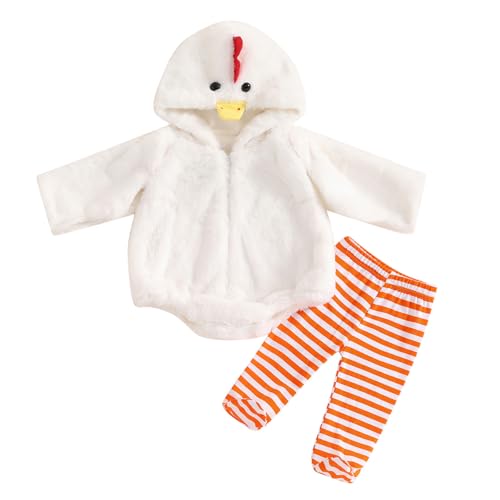 Halloween Set - Warm Süßes Cosplay Baby-Kostüm Küken Plüsch Kleine für Kleinkinder mit Jumpsuit, Bequeme Lustiges Küken Kostüm für Halloween-Verkleidungsparty, Märchenshow und Karneval von Generisch
