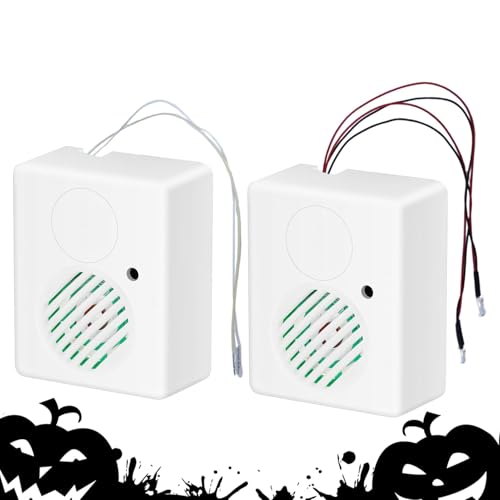 Halloween Sound Machine | 2 STK Halloween Requisiten mit Gruseligem Sound Lautsprecher | Halloween Schrei Soundeffekt Maschine mit LED-Lichtern | Gruseliger Geistersounder für Halloween Deko von Generisch