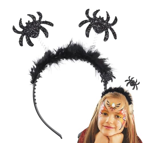 Halloween Spider Stirnband, Halloween -Kostümzubehör, Halloween -Stirnbänder Spinnen, Geisterkostüm -Mädchen, große elastische Halloween -Kostümzubehör für Themenpartys von Generisch