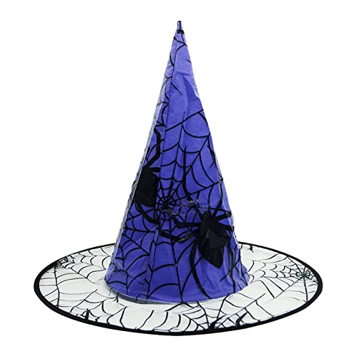 Halloween-Spielzeug, Hexenhüte für Damen, Kinder, Hexe, Halloween-Kostüme, Zubehör, faltbarer Hut, Nachtlicht (Blau, Einheitsgröße) von Generisch