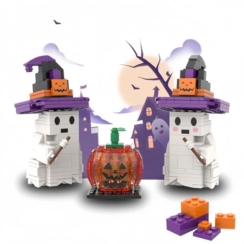 Halloween Spielzeug Kinder Klemmbausteine Halloween 467 Teile Gespenster Kürbisse Modell Bausteine 3 Set Geschenke für Kinder Jugendliche Junge von Generisch