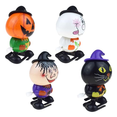Halloween-Spielzeug für Kinder | 4-teiliges Halloween-Spielzeugset mit interessanten Uhrwerken | Handaufziehspielzeug, wiederverwendbares und bezauberndes Mini-Halloween-Aufziehspielzeug für Halloween Halloween-Spielzeug für Kinder | 4-teiliges Halloween-Spielzeugset mit interessanten Uhrwerken | Handaufziehspielzeug, wiederverwendbares und bezauberndes Mini-Halloween-Aufziehspielzeug für Halloween von Generisch