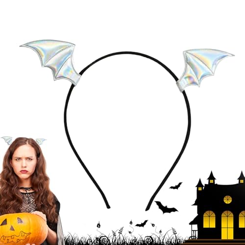 Halloween-Stirnbänder – schwarze Haarbänder, Halloween- -Kopfbedeckung, Haarreifen, gruselige dekorative Kopfbedeckung, Halloween-Haarschmuck für Damen, schwarzer Fledermausflügel, Haarreif von Generisch