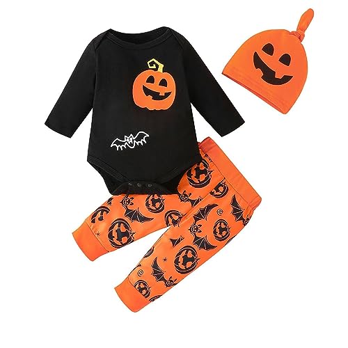 Halloween Strampler Baby Faschingskostüm Neugeborene Kleinkind Kürbis Süßes Unisex Lange Ärmel Säugling Candy Bag Kürbiskostüm Für Mädchen Jungen Strampler Hut Und Hose 3-Teiliges Karnevalskostüm Halloween Strampler Baby Faschingskostüm Neugeborene Kleinkind Kürbis Süßes Unisex Lange Ärmel Säugling Candy Bag Kürbiskostüm Für Mädchen Jungen Strampler Hut Und Hose 3-Teiliges Karnevalskostüm von Generisch