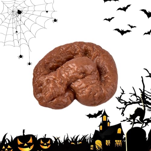 Halloween Streichspielzeug gefälschter Poop mit realistischem Fliegenset - lustiges und kniffliges Zappelspielzeug zum Angst und amüsant, ideales Halloween -Accessoires für Badewannen, Betten, Böden, von Generisch