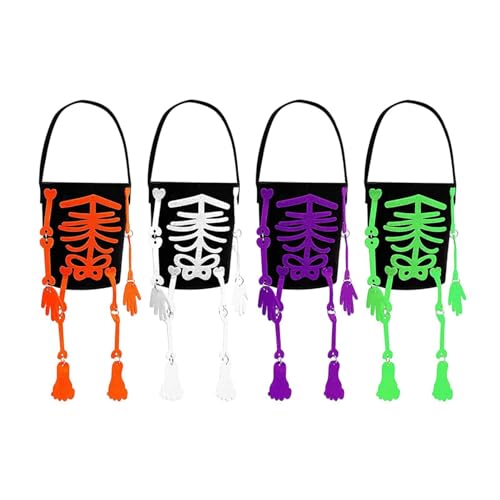 Halloween-Süßigkeitentüte – Halloween-Tragetaschen für Kinder, gruseliger Kekskorbgriff, Zubehör für Halloween-Themenpartys und Spiele, Süßes oder Saures von Generisch