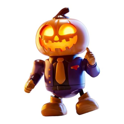 Halloween Tanzender Roboter Mit Musik & Led-Lichtern - Elektronische Partydeko FüR Gruselpartys, Streiche Wohnzimmer - Einfach Bedienbar, Leicht & Langlebig (Orange) von Generisch