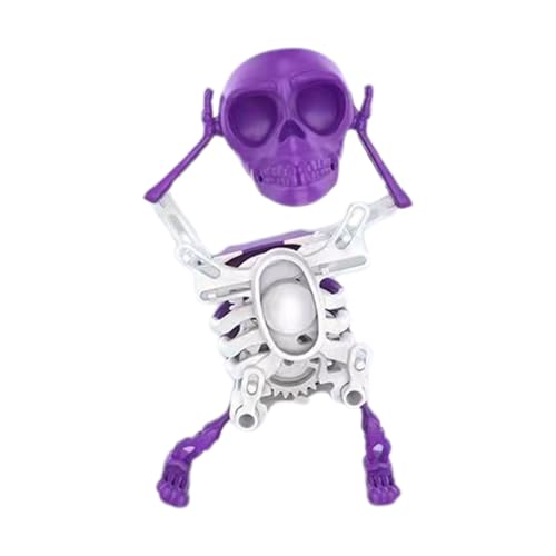 Halloween Tanzendes Skelett | Aufziehbare Schaukelnde 3D Gedruckte Skelett Figur Für Kinder,Halloween Spieluhr Dekoration Für Jugendliche Kinder Erwachsene Desktop Deko von Generisch