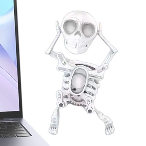 Halloween Tanzendes Skelett - Aufziehbare Schaukelnde 3D Gedruckte Skelett Figur Für Kinder - Halloween Spieluhr Dekoration Für Jugendliche Kinder Erwachsene Desktop Deko von Generisch