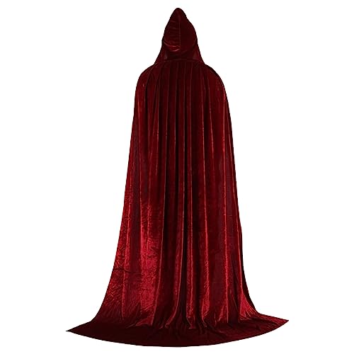 Halloween-Umhang, Kostüme, mittelalterlicher Kapuzenmantel, Gothic, langer Trench-Teufel, Zauberer, Todesmantel, Umhang, zweiteiliges Set, Gothic-Kleidung von Generisch
