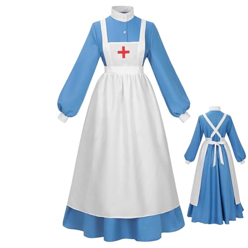 Halloween Uniform - Halloween Uniform Oberteil,Historisches Outfit Mit Schürze Für Rollenspiel Veranstaltungen Events Auftritte Halloween Uniform - Halloween Uniform Oberteil,Historisches Outfit Mit Schürze Für Rollenspiel Veranstaltungen Events Auftritte von Generisch