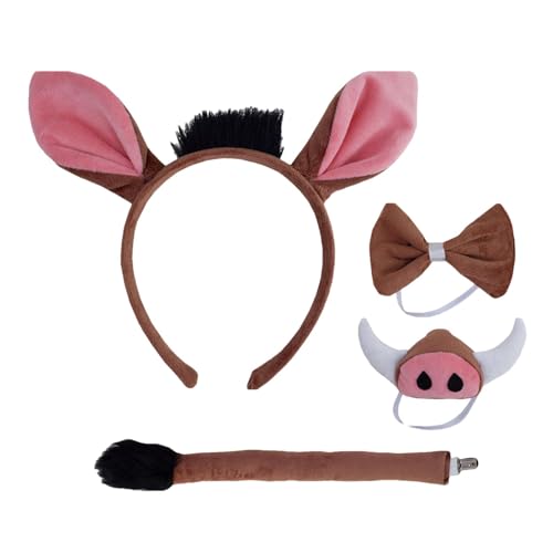Halloween-Warzenschweine-Kostüm-Set, Tier-Cosplay-Kostüm - Dress up Warthogs Halloween-Kostümset - Kostümset mit realistischem Design für Cosplay-Partys, Halloween-Kostümpartys und Bühnenauftritte Halloween-Warzenschweine-Kostüm-Set, Tier-Cosplay-Kostüm - Dress up Warthogs Halloween-Kostümset - Kostümset mit realistischem Design für Cosplay-Partys, Halloween-Kostümpartys und Bühnenauftritte von Generisch