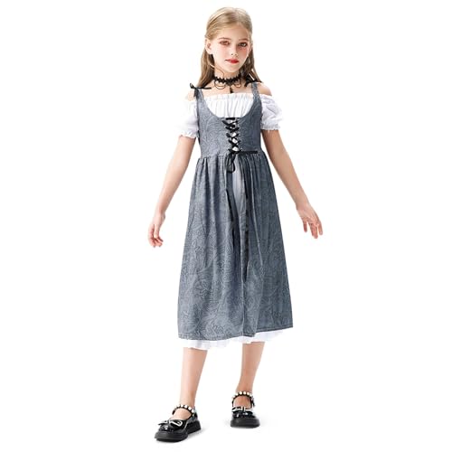 Halloweenkostüm Kinder - Hexenhaft Farbstark Halloweenkostüm Atmungsaktiv Weich Hexenkostüm Lieblich Detailreich Hexenkostüm Prinzessinhaft Authentisch Halloween Kostüm von Generisch