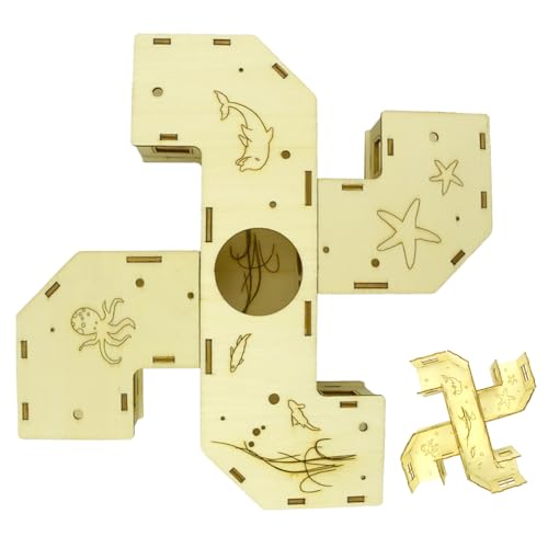 Hamstertunnel | Tunnel-Labyrinth-Hamsterkäfig-Zubehör, Holzhaus-Puzzle-Spiele, Haustier-Spielzeug für Chinchilla, Frettchen, Kaninchen, Igel, Rennmäuse, Kleintiere, Bereicherung, Spielübungen von Generisch