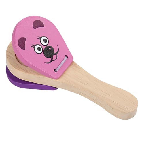 Hand Castanets, Animal Pattern Wooden Percussion Instrument Toy, Early Learning Musical Clapper for Kids, Fun Educational Sound Toy for Classroom, Daycare, or Home Use, 3pcs von Generisch