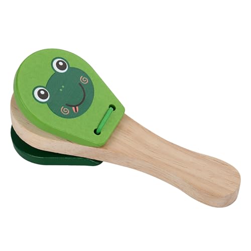 Hand Castanets, Animal Pattern Wooden Percussion Instrument Toy, Early Learning Musical Clapper for Kids, Fun Educational Sound Toy for Classroom, Daycare, or Home Use, 3pcs von Generisch
