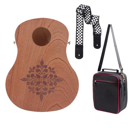 Hand Drum for Kids, Guitar-Shaped Portable Wooden Drum, Music Toy with Storage Bag, Fun Percussion Instrument 30x23x7.8cm Ideal for Stage Performances and Music Play (Multicolor) von Generisch