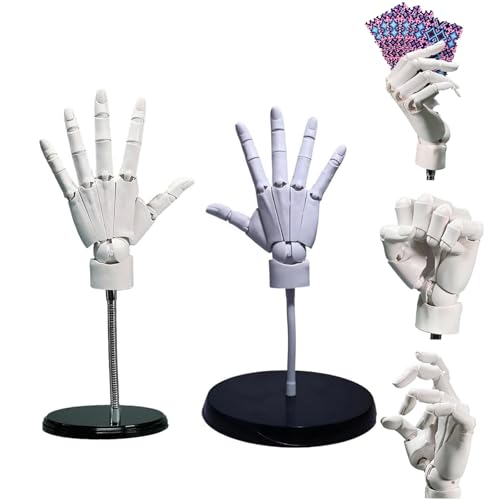 Hand Model 1:1 Articulated Mannequin Hand Moveable Joint 16x8in Flexible Left And Right Hand Model, Flexible Artists Hand Model,Hand Model for Drawing,Painting,Sketching,Movable Finger Joints(White 2p von Generisch