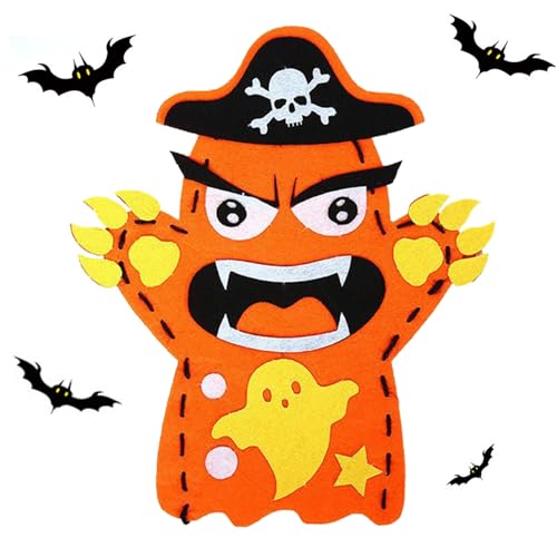 Hand Puppet Making Kit, Cartoon Halloween Craft Toys, Non-Woven Fabric Puppets for Storytelling, Halloween Puppet Props for Kids, Ideal Creative Doll Play, 9.8x4.7 Inches von Generisch