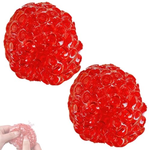Handgefertigte Druckabbau-Bälle, Stressabbau-Bälle für Hände mit lautem Klang, tragbarer formbarer Ball, Angstabbau Stress, lustiges Geschenk für Frauen und Männer (Rot, 1,2 Stück) von Generisch