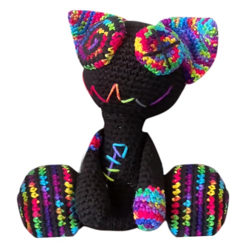 Handgefertigte Häkel-Zombie-Kitty-Puppe, weiche entzückende Katze, Tier-Plüschpuppe, Amigurumi Stofftiere, handgefertigt, Gothic, einzigartige gestrickte Geschenke für Wohnkultur (B) von Generisch
