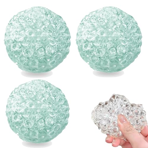 Handgefertigte Stressbälle zur Druckentlastung, Stressabbau-Bälle für die Hände, tragbarer, formbarer Ball zur Angstlinderung, TPR-Material, Geschenkidee für Männer und Frauen (Blue3pcs) von Generisch