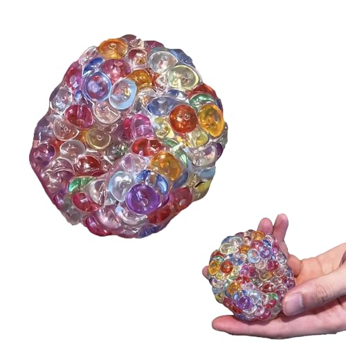 Handgefertigte Stressbälle zur Druckentlastung, Stressabbau-Bälle für die Hände, tragbarer, formbarer Ball zur Angstlinderung, TPR-Material, Geschenkidee für Männer und Frauen (Rainbow1pc) von Generisch