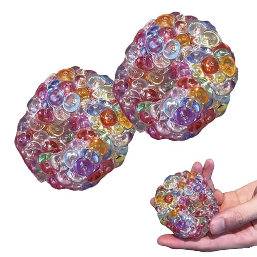 Handgefertigte Stressbälle zur Druckentlastung, Stressabbau-Bälle für die Hände, tragbarer, formbarer Ball zur Angstlinderung, TPR-Material, Geschenkidee für Männer und Frauen (Rainbow2pcs) von Generisch
