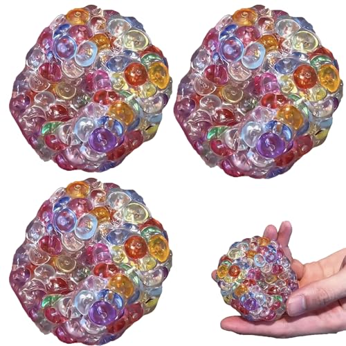 Handgefertigte Stressbälle zur Druckentlastung, Stressabbau-Bälle für die Hände, tragbarer, formbarer Ball zur Angstlinderung, TPR-Material, Geschenkidee für Männer und Frauen (Rainbow3pcs) von Generisch