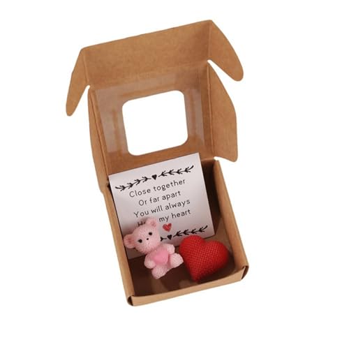 Handgefertigter Mini-Teddybär in Box, kleiner Bär in einer Box, Meine kleinen Sorgenbären, Mini-Taschenbären mit emotionaler erhebender Unterstützungskarte, durchdachtes Schreibtischzubehör für Handgefertigter Mini-Teddybär in Box, kleiner Bär in einer Box, Meine kleinen Sorgenbären, Mini-Taschenbären mit emotionaler erhebender Unterstützungskarte, durchdachtes Schreibtischzubehör für von Generisch
