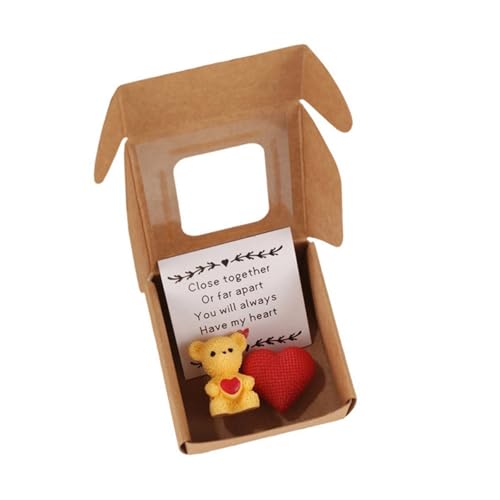 Handgefertigter Mini-Teddybär in Box, kleiner Bär in einer Box, Meine kleinen Sorgenbären, Mini-Taschenbären mit emotionaler erhebender Unterstützungskarte, durchdachtes Schreibtischzubehör für Handgefertigter Mini-Teddybär in Box, kleiner Bär in einer Box, Meine kleinen Sorgenbären, Mini-Taschenbären mit emotionaler erhebender Unterstützungskarte, durchdachtes Schreibtischzubehör für von Generisch