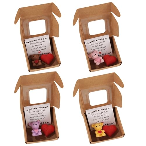 Handgefertigter Mini-Teddybär in Box, kleiner Bär in einer Box, Meine kleinen Sorgenbären, Mini-Taschenbären mit emotionaler erhebender Unterstützungskarte, durchdachtes Schreibtischzubehör für Handgefertigter Mini-Teddybär in Box, kleiner Bär in einer Box, Meine kleinen Sorgenbären, Mini-Taschenbären mit emotionaler erhebender Unterstützungskarte, durchdachtes Schreibtischzubehör für von Generisch