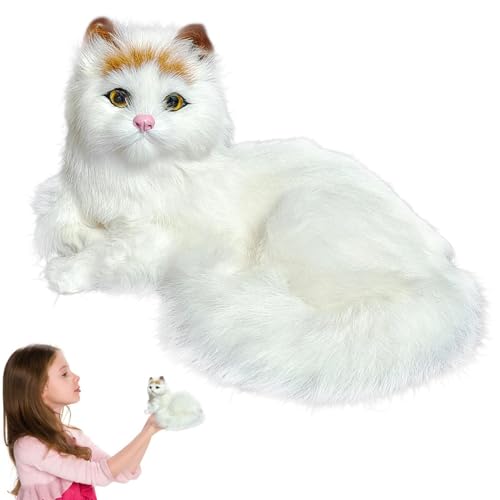 Handgefertigtes Katzenplüschspielzeug - Niedliche Weiche Plüschkatzentiere, Entzückendes Gefülltes Tierkätzchen | Nette Realistische Pelzige Katzenpuppe Für Geschenke, Fotografie -Requisiten, Kinderga von Generisch