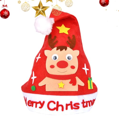 Handgefertigtes Weihnachtsmützen-Set,Handgefertigtes Weihnachtsmützen-Set - Kreatives Bastelset für Weihnachtsmützen - Zubehör für die Herstellung von Weihnachtsmützen, Weihnachts-Bastelzubehör für Zu Handgefertigtes Weihnachtsmützen-Set,Handgefertigtes Weihnachtsmützen-Set - Kreatives Bastelset für Weihnachtsmützen - Zubehör für die Herstellung von Weihnachtsmützen, Weihnachts-Bastelzubehör für Zu von Generisch