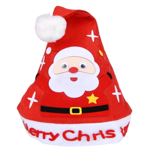 Handgemachte Weihnachtsmützen Set,Zeichentrick Weihnachtshut Bastelset für Kinder - Weihnachtsmann Ausstattung Set für Kinder Vorschule Zuhause Ferienaktivitäten Mädchen Kinderzimmer Valentinstag von Generisch
