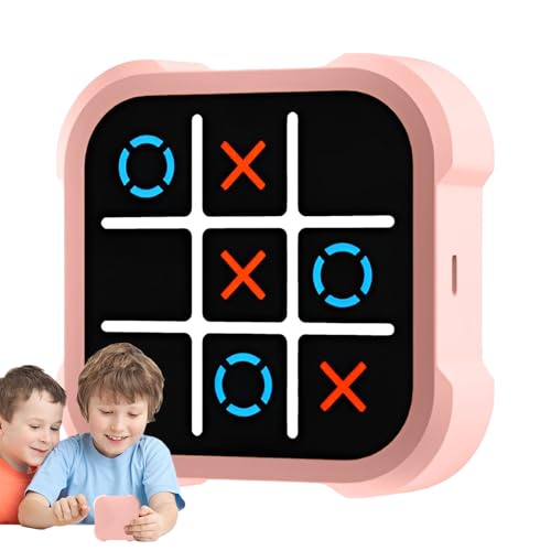 Handheld -Puzzle -Spielekonsole, lustige Noughts and Crosses Game für Kinder Erwachsene, elektronische Schachklassiker -Brettspiele, tragbare Reisebildung Zappelspielzeug für Mädchen von Generisch