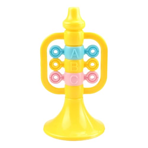 Handheld Trumpet Toy, Cartoon Air Horn Toy, Musical Sound, Sturdy Safe ABS Material, Cartoon Design, Ideal for Party, School, Fun Play, 2.76x5.51 Inches, Yellow Color, 1 Piece von Generisch