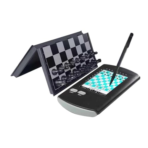 Handheld-elektronisches Schachbrett mit KI-Smart-Funktionen, Stylus, LCD-Hintergrundbeleuchtung, einstellbare Geschwindigkeit, mehrere Schwierigkeitsstufen für Erwachsene und Anfänger von Generisch