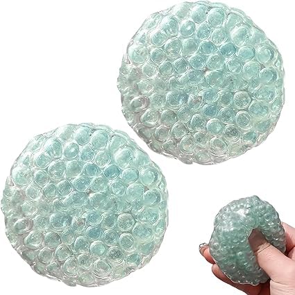Handmade Pressure Relief Balls, Stress Relief Balls for Hands with Noisy Sound, Anxiety Relief Stress Ball Portable Shapeable Ball, Funny Gift for Women Men (2 pcs) von Generisch