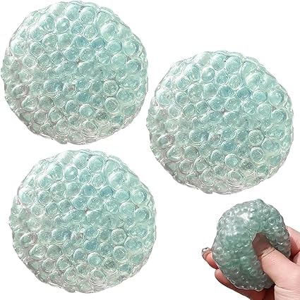 Handmade Pressure Relief Balls, Stress Relief Balls for Hands with Noisy Sound, Anxiety Relief Stress Ball Portable Shapeable Ball, Funny Gift for Women Men (3 pcs) von Generisch